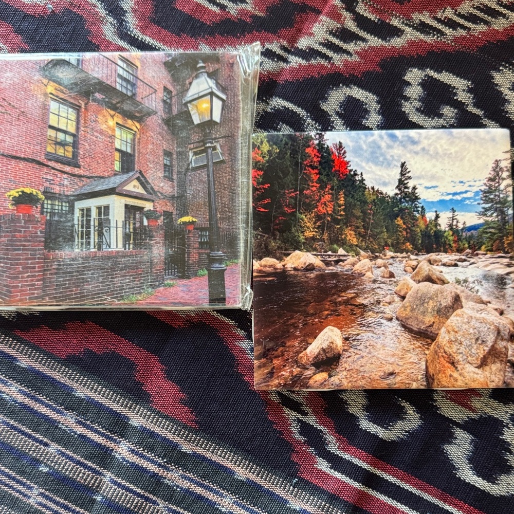 Scenic Coaster Set - Brick Red and Natural Tones
